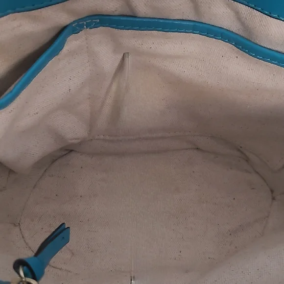 Michael Kors Woven Tan and Blue Shoulder Bag - Picture 11 of 12